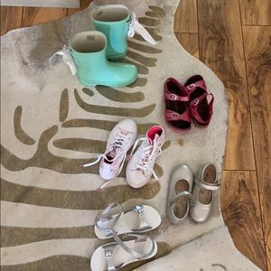 All size 13 girl shoes—5 pair